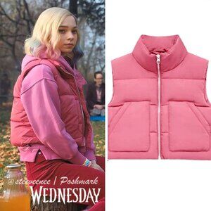 Pink Puffer Vest With Pockets ASO Enid Sinclair
